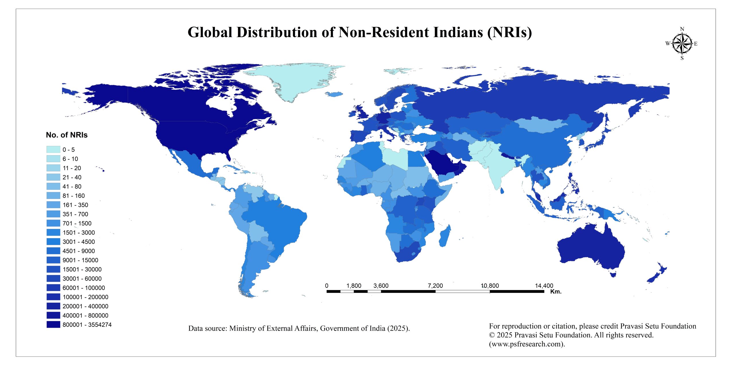 🌍 Global Map of Non-Resident Indians (NRIs)